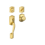 Schlage Camelot Sectional Single Cylinder Keyed Entry Handleset with Georgian Knob with Decorative Camelot Trim