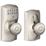 Schlage Camelot Keypad Entry with Flex-Lock Door Knob Set with Georgian Interior Knob