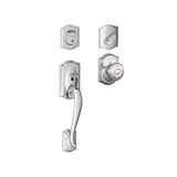 Schlage Camelot Sectional Single Cylinder Keyed Entry Handleset with Georgian Knob with Decorative Camelot Trim