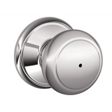 Schlage Residential F40 - Privacy Lock - Andover Knob, 16080 Latch and 10027 Strike-Alden Rose