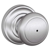 Schlage Residential F40 - Privacy Lock - Andover Knob, 16080 Latch and 10027 Strike-Andover Rose