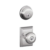 Schlage Georgian Single Cylinder Keyed Entry Door Knob Set and Deadbolt Combo with Addison Rose