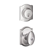 Schlage Siena Single Cylinder Keyed Entry Door Knob Set and Camelot Deadbolt Combo with Camelot Rose