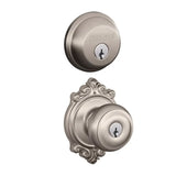 Schlage Georgian Single Cylinder Keyed Entry Door Knob Set and Deadbolt Combo with Brookshire Rose