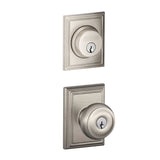 Schlage Georgian Single Cylinder Keyed Entry Door Knob Set and Addison Deadbolt Combo with Addison Rose