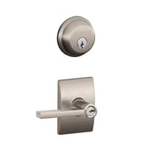 Schlage Latitude Single Cylinder Keyed Entry Door Lever Set and Deadbolt Combo with Century Rose