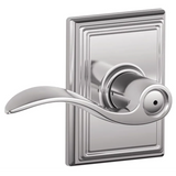 Schlage Accent Privacy Door Lever Set with Decorative Addison Trim