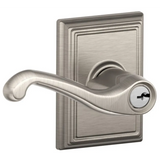 Schlage Flair Single Cylinder Keyed Entry Door Lever Set with Decorative Addison Trim