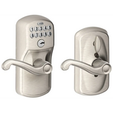 Schlage Flex Lock Keypad Entry Lock Leverset with Flair Lever from the Plymouth Collection
