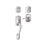 Schlage Camelot Left Handed Sectional Single Cylinder Keyed Entry Handleset with Accent Lever with Decorative Camelot Trim