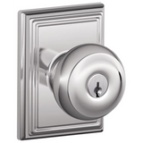 Schlage Residential F51A - Entry Lock - Georgian Knob, C Keyway with 16211 Latch and 10063 Strike - Addison Rose