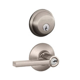 Schlage Latitude Single Cylinder Keyed Entry Door Lever Set and Deadbolt Combo