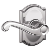 Schlage Flair Passage Door Lever Set with Decorative Camelot Trim