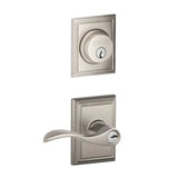 Schlage Accent Single Cylinder Keyed Entry Door Lever Set and Addison Deadbolt Combo with Addison Rose