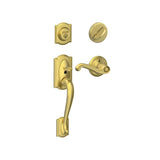 Schlage Camelot Left Handed Sectional Single Cylinder Keyed Entry Handleset with Flair Lever