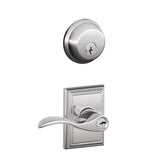 Schlage Accent Single Cylinder Keyed Entry Door Lever Set and Deadbolt Combo with Addison Rose