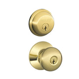 Schlage Plymouth Single Cylinder Keyed Entry Door Knob Set and Deadbolt Combo