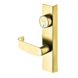 Sargent 704-ETL-US3 Exit Device Trim, Night Latch Function, For Rim and Mortise (8300, 8500, 8800, 8900, 9800, 9900 Series) Devices, 1-3/4" Mortise Cylinder for Mortise Devices, ET Controls, L Lever Design, US3/605 Bright Brass Finish