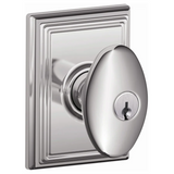 Schlage Siena Keyed Entry Single Cylinder Door Knob Set with Decorative Addison Trim