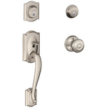 Schlage Camelot Double Cylinder Handleset with Georgian Interior Knob from the F-Series