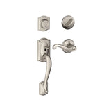 Schlage Camelot Left Handed Sectional Single Cylinder Keyed Entry Handleset with Flair Lever