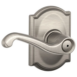 Schlage Flair Privacy Door Lever Set with Decorative Camelot Trim