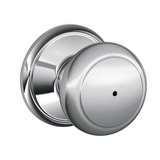 Schlage Residential F40 - Privacy Lock - Andover Knob, 16080 Latch and 10027 Strike-Alden Rose