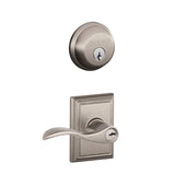 Schlage Accent Single Cylinder Keyed Entry Door Lever Set and Deadbolt Combo with Addison Rose