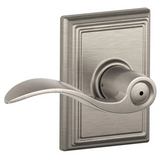 Schlage Accent Privacy Door Lever Set with Decorative Addison Trim