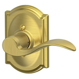 Schlage Accent Right Handed Non-Turning One-Sided Dummy Door Lever with Decorative Camelot Trim