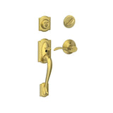 Schlage Camelot Right Handed Sectional Single Cylinder Keyed Entry Handleset with Accent Lever