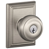 Schlage Residential F51A - Entry Lock - Georgian Knob, C Keyway with 16211 Latch and 10063 Strike - Addison Rose