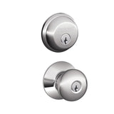 Schlage Plymouth Single Cylinder Keyed Entry Door Knob Set and Deadbolt Combo