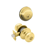 Schlage Georgian Single Cylinder Keyed Entry Door Knob Set and Deadbolt Combo