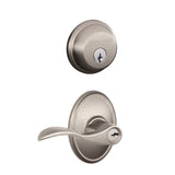 Schlage Accent Single Cylinder Keyed Entry Door Lever Set and Deadbolt Combo with Wakefield Rose