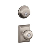 Schlage Georgian Single Cylinder Keyed Entry Door Knob Set and Deadbolt Combo with Addison Rose