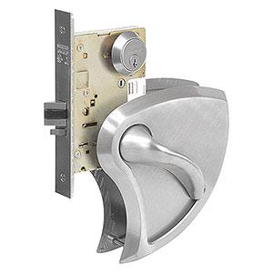 Sargent 28-8205-BHW-US32D Ligature Resistant Office or Entry Function Mortise Lock, BHW Trim, Field Reversible, LA Keyway Kr, US32D/630 Satin Stainless Steel Finish