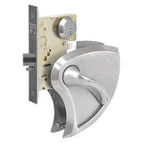 Sargent 28-8205-BHW-US32D Ligature Resistant Office or Entry Function Mortise Lock, BHW Trim, Field Reversible, LA Keyway Kr, US32D/630 Satin Stainless Steel Finish