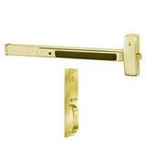 Sargent 8866-G-PTB-US3 48" Rim Exit Device Panic Bar, PTB Thumbpiece Trim, Key Lock/Unlock, US3/605 Bright Brass Finish