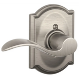 Schlage Accent Left Handed Non-Turning One-Sided Dummy Door Lever with Decorative Camelot Trim