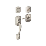 Schlage Camelot Left Handed Sectional Single Cylinder Keyed Entry Handleset with Accent Lever with Decorative Camelot Trim