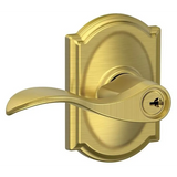 Schlage Accent Single Cylinder Keyed Entry Door Lever Set with Decorative Camelot Trim