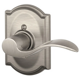 Schlage Accent Right Handed Non-Turning One-Sided Dummy Door Lever with Decorative Camelot Trim