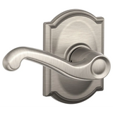 Schlage Flair Passage Door Lever Set with Decorative Camelot Trim