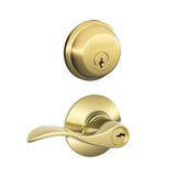 Schlage Accent Single Cylinder Keyed Entry Door Lever Set and Deadbolt Combo