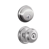 Schlage Georgian Single Cylinder Keyed Entry Door Knob Set and Deadbolt Combo