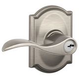 Schlage Accent Single Cylinder Keyed Entry Door Lever Set with Decorative Camelot Trim