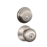 Schlage Plymouth Single Cylinder Keyed Entry Door Knob Set and Deadbolt Combo