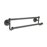 Emtek 18" Traditional Brass Double Towel Bar w/ Rope Rosette
