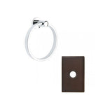 Emtek Modern Brass Towel Ring w/Modern Rectangular Rosette